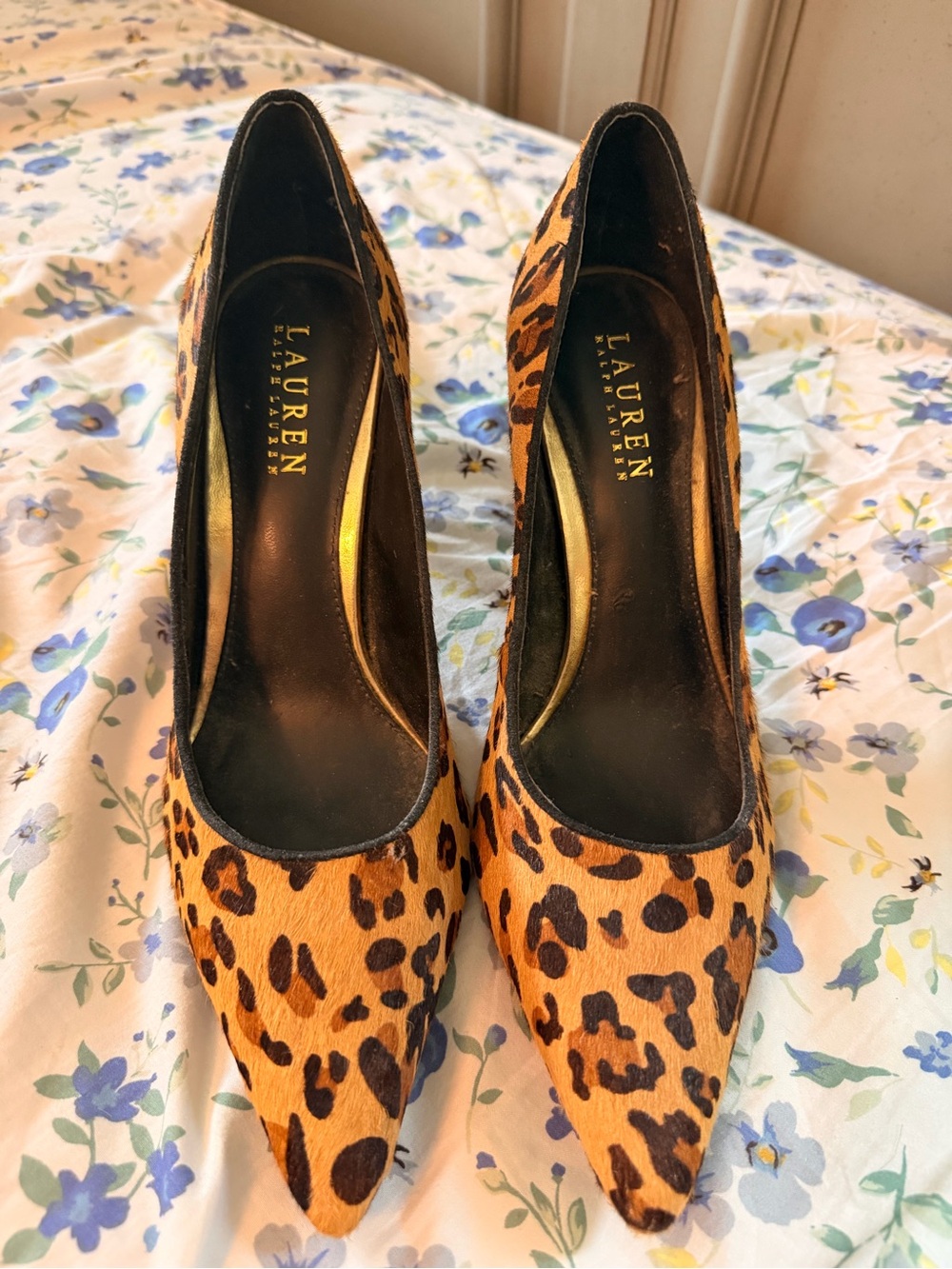 Lauren Ralph Lauren Leopard-Print Pointed Toe Pumps in Brown and Black